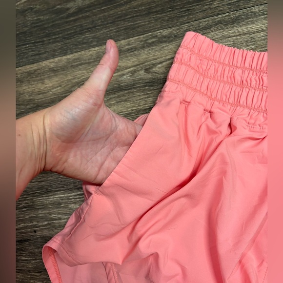 Women's Nike DX6642 Dri-Fit Ultra High-Waisted 3" Brief-Lined Shorts Soft Pink - Picture 6 of 11